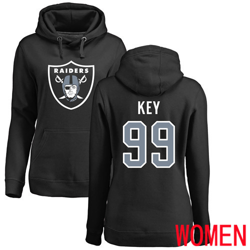 Oakland Raiders Black Women Arden Key Name and Number Logo NFL Football #99 Pullover Hoodie Sweatshirts->women nfl jersey->Women Jersey